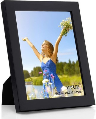 ZYUE 6x8 inch Picture Frame Made of 100% Solid Wood and High Definition Plexi...