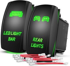 Nilight 2 Pack Rear Lights Rocker Switch Led Light Bar 5Pin Laser On Off SPST Sw