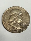 1957-P Franklin Half Dollar 90% Silver Gorgeous Toning Benji 0.99 NR