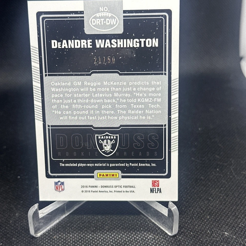 2016 Optic No. DRT-DW DeAndre Washington /50 - Image 2 of 2