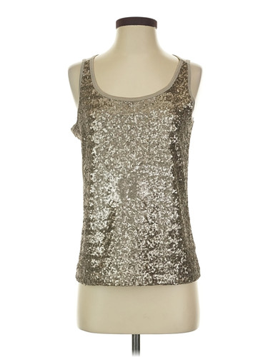 Winter Silks Women Silver Sleeveless Top S