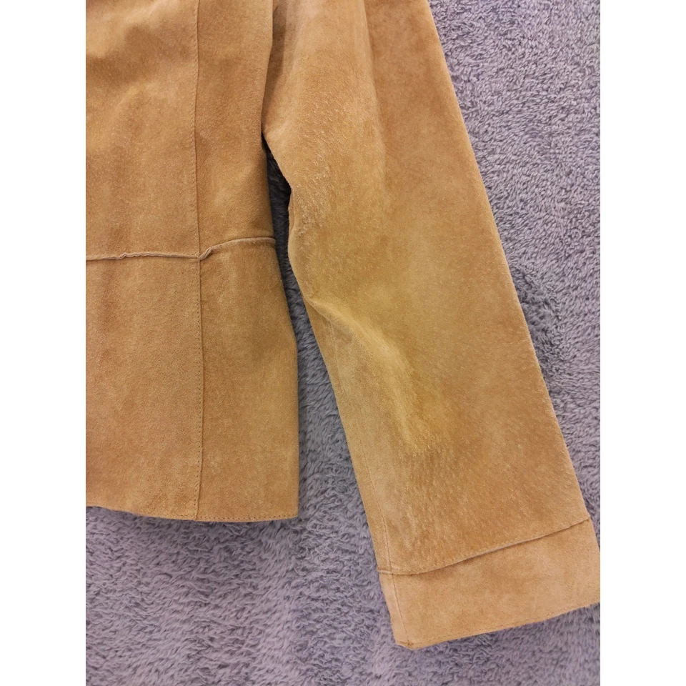 Chaqueta Blazer Brandon Thomas Para Mujer Cuero Gamuza Tostado Talla L Foto 4 de 4