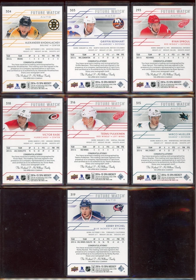 2014-15 SP Authentic Future Watch Autograph Rc xx/999  15 Card Lot - Image 4 of 4