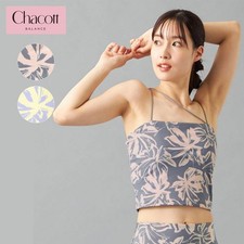 Chacott Yoga Balance Bra Top M Hot Yoga Pilates Knit Black Pink