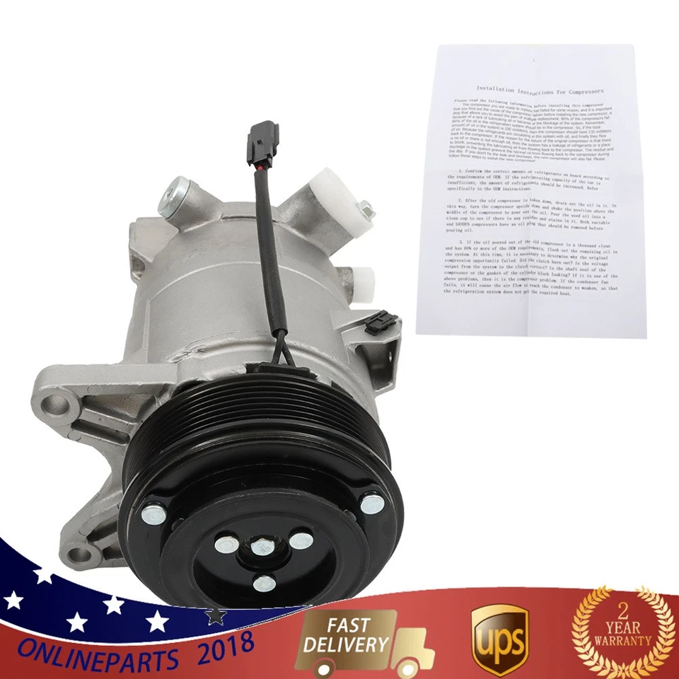 Compresor de aire acondicionado V6 2009-2013 2014 para Nissan Murano 3,5 L con embrague CO 11319C Foto 2 de 4