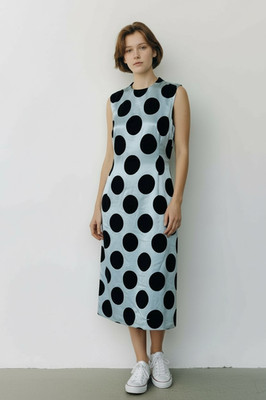 Toga Pulla Dress Sheath 36 S Polka Dot Japan Designer Retro 50s Avant Garde Flaw