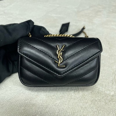 YSL Saint Laurent Loulou Super Mini Calfskin Leather Handbag Chain