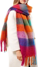 FURTALK Winter Scarf for Women, Oversized Plaid Chunky Thick Blanket Scarves War
