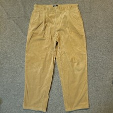 Vintage Polo Ralph Lauren Corduroy Pants 36x32 Made In USA Beige