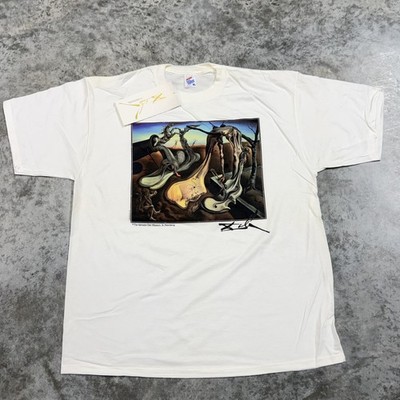 Vintage Salvador Dali Shirt Mens XL White Daddy Long Legs Art Deadstock 90s USA