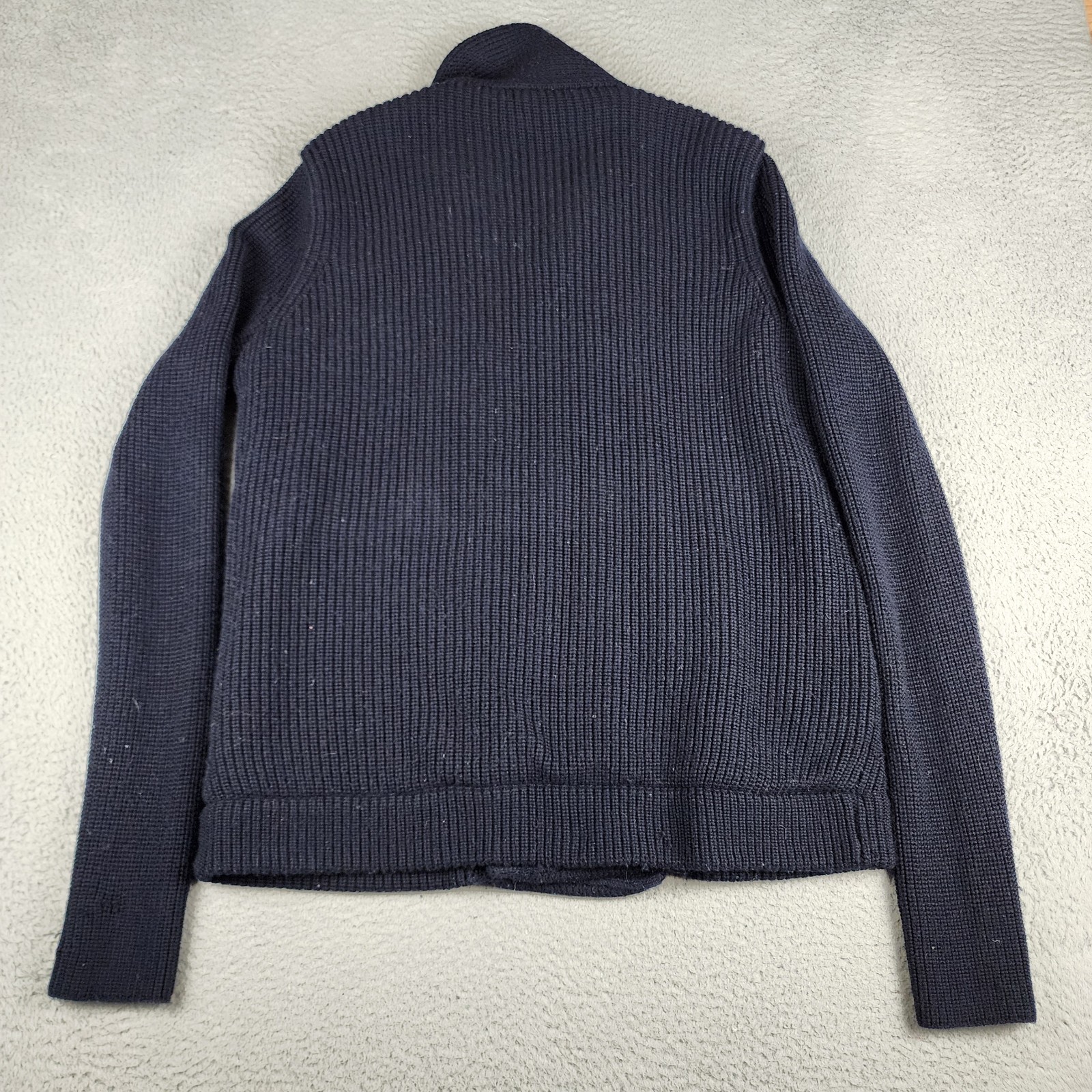 Vince Pea Coat Mens Large Blue Wool Double Breasted Heavy Sherpa Lined