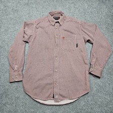 Ariat Work FR Shirt Mens Small Red Plaid Button Down Flame Resistant
