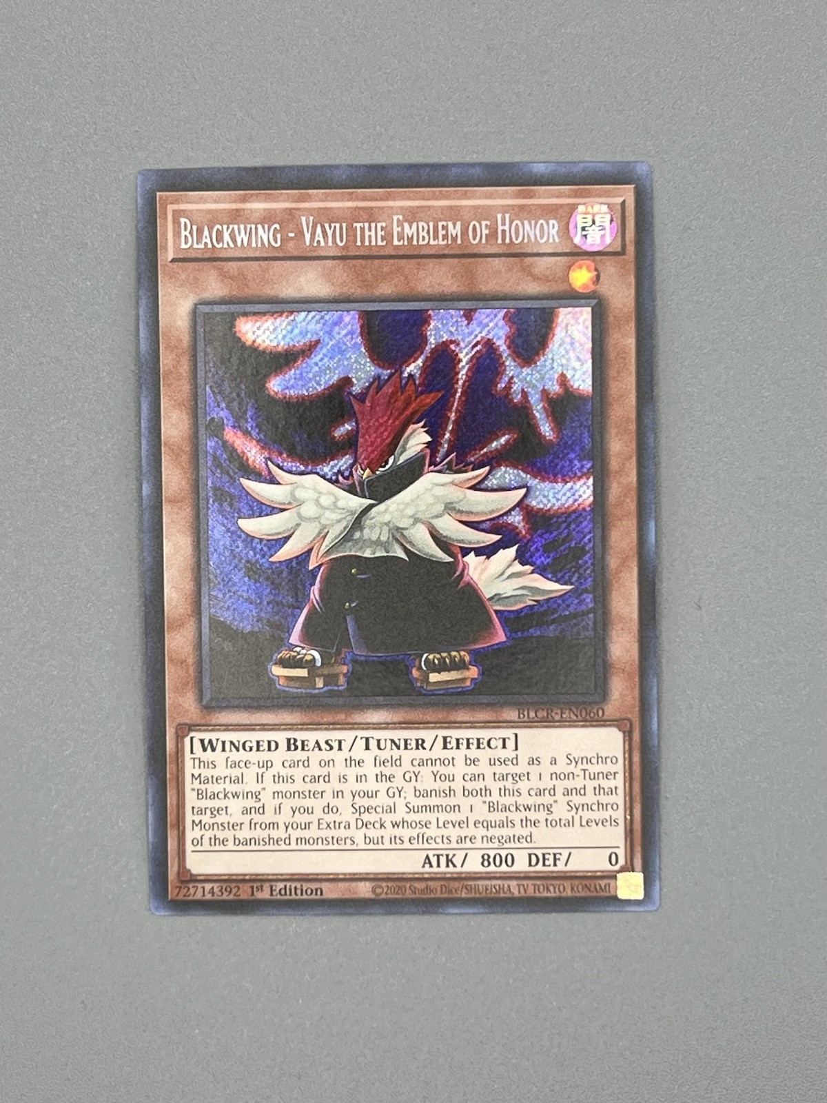 Blackwing Vayu Battles of Legend Crystal Rare BLCR-EN060 Honor Emblem