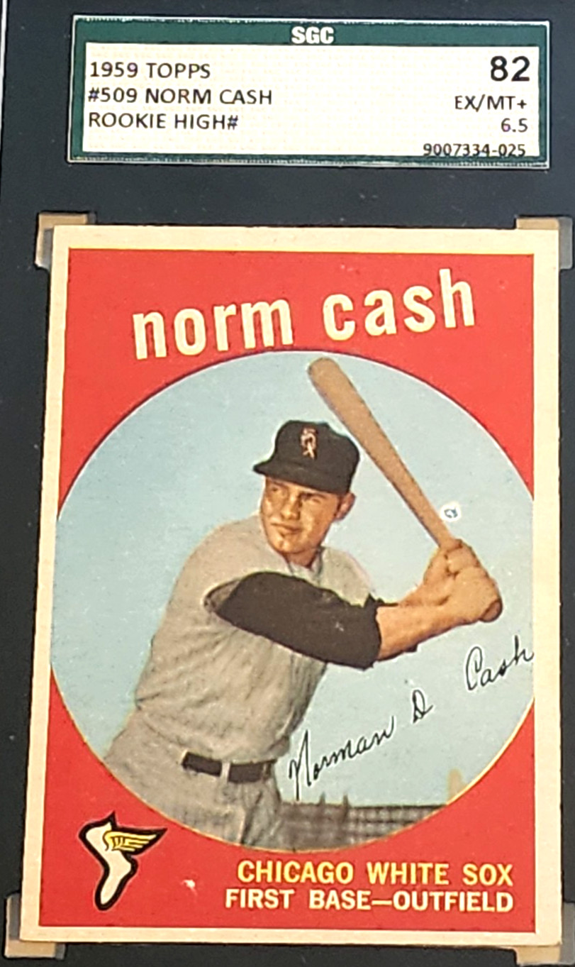 1959 TOPPS #509 NORM CASH SGC EX-MT+ 6.5 RC ROOKIE