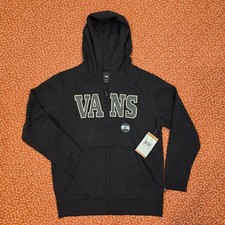 Vans Youth Medium Black Varcity Zip Up Hoodie VN000ET2BLK