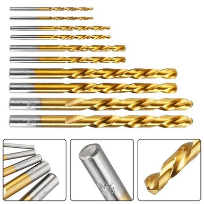 10pcs Left Hand Drill Bits Straight Shank Left Way HSS Drilling Tool 3.2-8.7mm