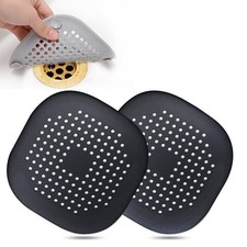 Hair Drain Catcher,Square Drain Cover for Shower Silicone Hair Stopper with S...