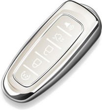 Key Fob Cover Soft TPU Full Protection Key Shell Key Case Compati Color: White