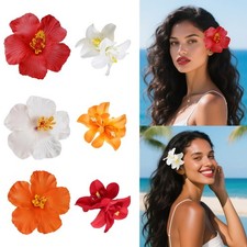 6 Pcs Hawaiian Flower Hair Clips for Women, Plumeria Hibiscus Hair Clip Artif...