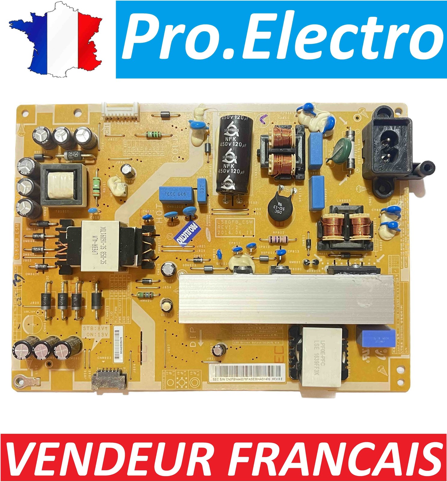 Alimentation TV Samsung UE58H5200 en panne résolue BN44-00787A