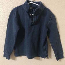 Janie Jack Herringbone Pullover in Connor Navy Blue - Size 6