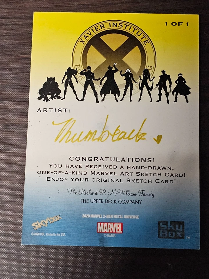 2020 Skybox Marvel X-Men Metal Universe Wolverine LOGAN 1/1 AP By Thumbtack - Image 2 of 2