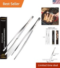 2 Pcs 12-Inch Fine Tweezer Tongs,Extra-Long Stainless Steel Tweezers Tongs