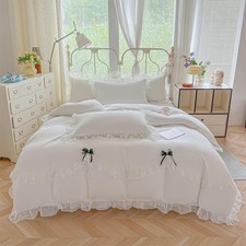 Lace Bedding Set 3 Piece French Princess Style Bowtie Bedding Set