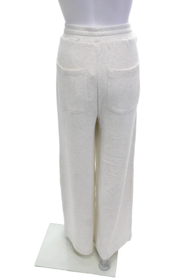Calça de moletom feminina Ulla Johnson cordão branco algodão orgânico tamanho P - Imagem 3 de 4