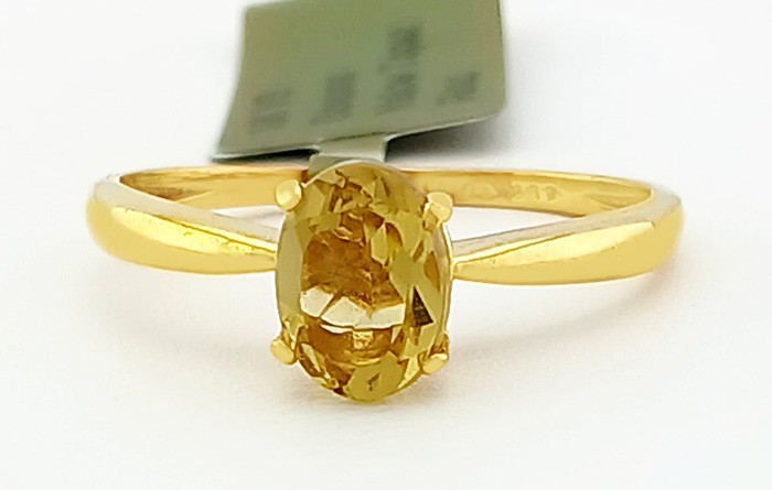 GENUINE 1.02 Ct YELLOW TOPAZ SOLITAIRE RING 10K GOLD -Free Certificate Appraisal