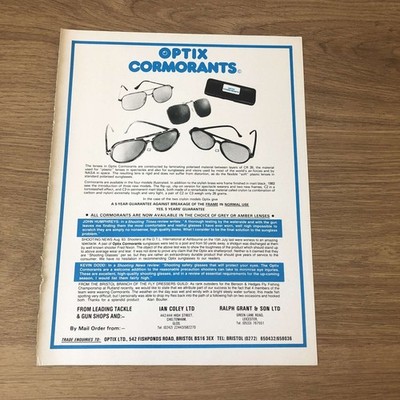 GUNS25 MAGAZIN WERBUNG 12X9 OPTIX KORMORANE SONNENBRILLE