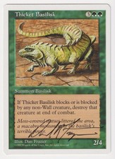 Signed Thicket Basilisk HP 5th Edition Artist Dan Frazier 1997 MTG Magic Vintage
