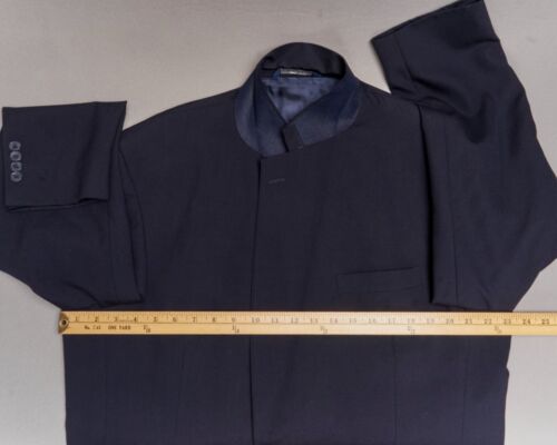 Lands’ End Navy Blue Wool Blazer Mens 44L Sport Coat Jacket Vintage 1990's - Picture 13 of 14