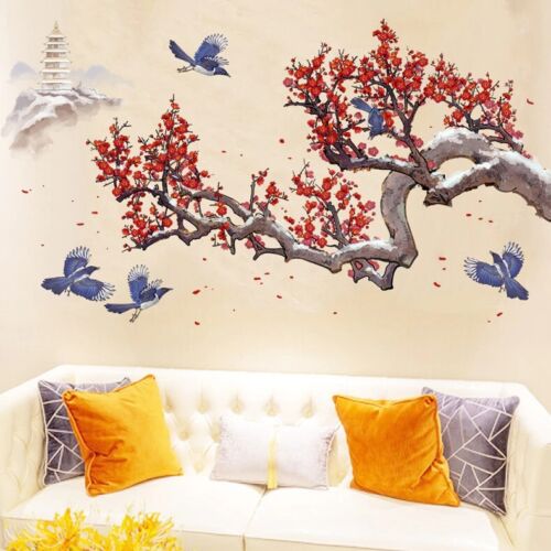 Wall Sticker Flower Decal Bird Tree Art Removable Vinyl Mural Bedroom Home Decor - Picture 4 of 9
