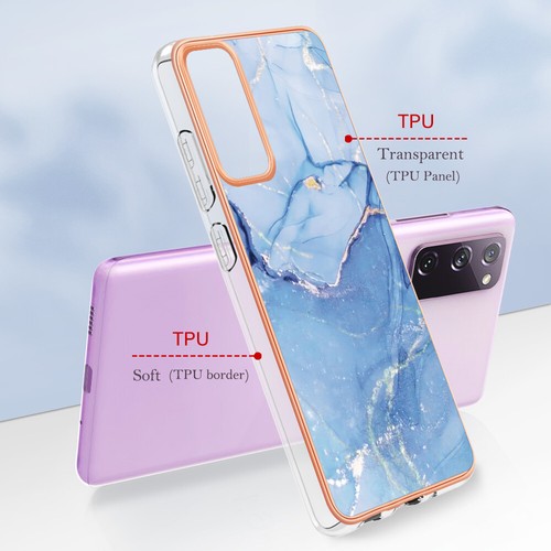 For Samsung Galaxy S23 Ultra S22 S21 S20 FE Marble Case IMD Plating Bumper Cover - Photo 27 sur 28