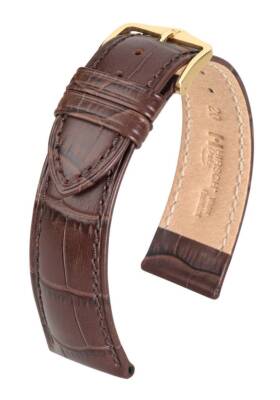 Hirsch Duke 20 mm brown watch strap, lenth L (no QR pins)