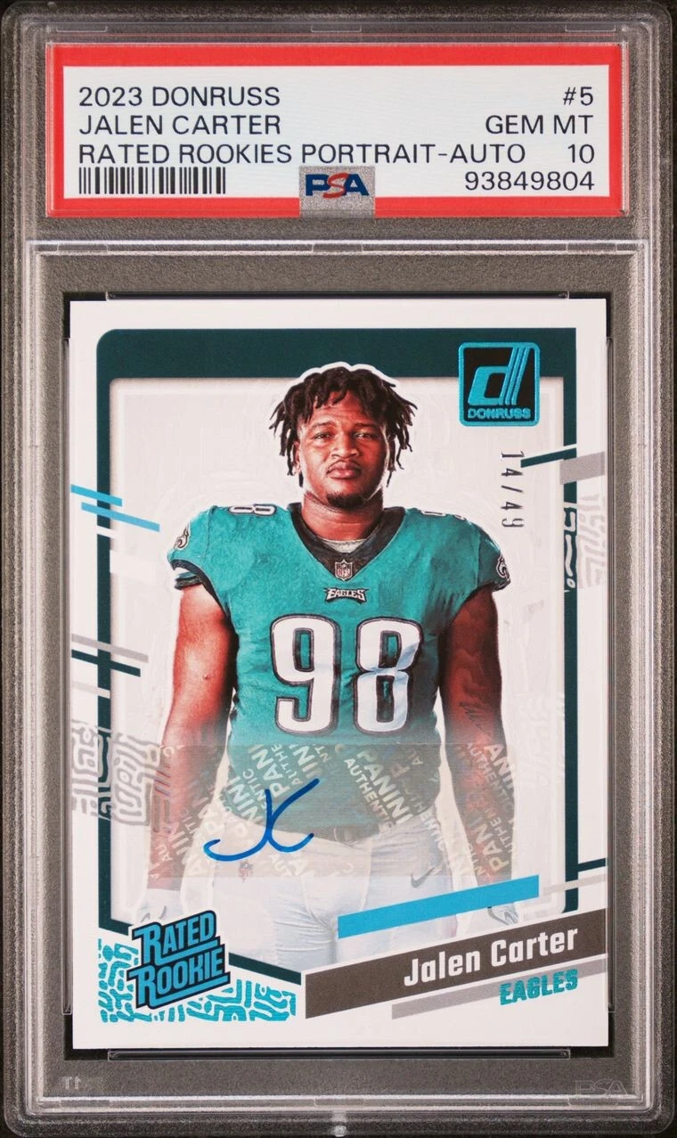 Jalen Carter Panini Donruss Rated Rookies Portrait #5 Autograph