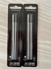 NEW CROSS BY MERANGUE BALL-POINT PEN FINE Point Refill BLACK INK 4 Pack SEALED