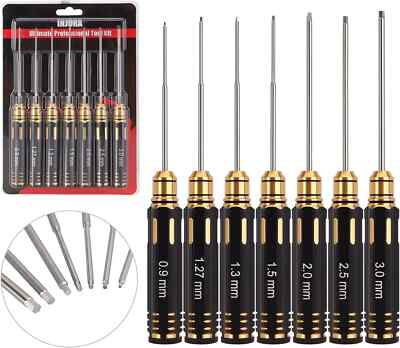 INJORA RC Hex Screw Driver Set-7Pcs RC Car Tool Kit 0.9, 1.27, 1.3, 1.5, 2.0, 2.