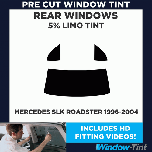 Pre Cut Window Tint for Mercedes SLK Roadster 1996-04 5% Limo Black Rear Film - Picture 2 of 10