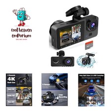 Dash Camera for Cars,4K Full UHD Car Camera Front Rear with Free 32GB SD Card...