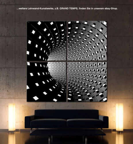 SPIRIT Leinwand Bild Abstrakt Schwarz Weiß Modern Kunst Wandbild Metall Optik XL - Bild 6 von 9