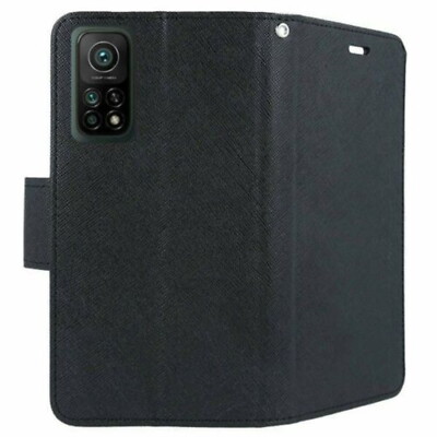 Cover In Pelle PU Con Custodia A Libro Per Xiaomi Mi 10T Lite (5G) - Porta Carte E Contanti, Funzione Stand, Nero - 2