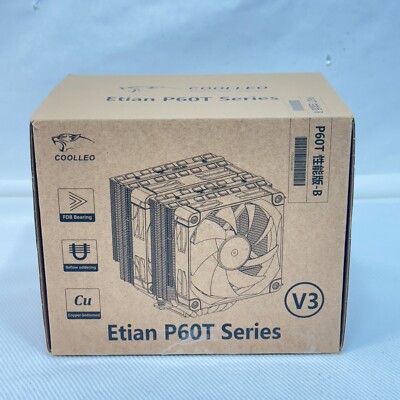 Coolleo Etian P60T Symphony CPU Cooler Heatsink LGA1700/1200/1151/2066 AMD AM5