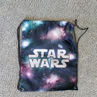 Star Wars Drawstring Backpack Shoe Bag Tote Christmas Wrapping Galaxy H&M Bling