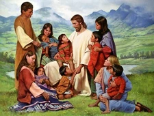 Jesus and Children of all colors Art Print Picture 8"x10" ready to be framed