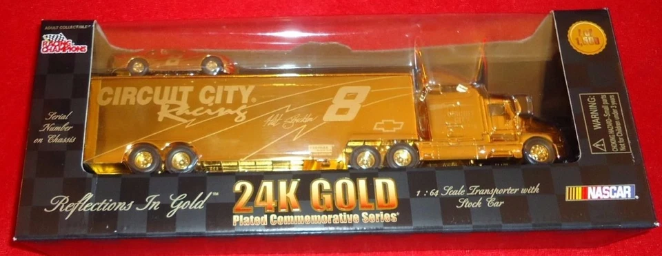 Hut Stricklin 24k Gold #8 Circuit City Racing 1998 1:64 NASCAR Transporter - Image 2 of 3