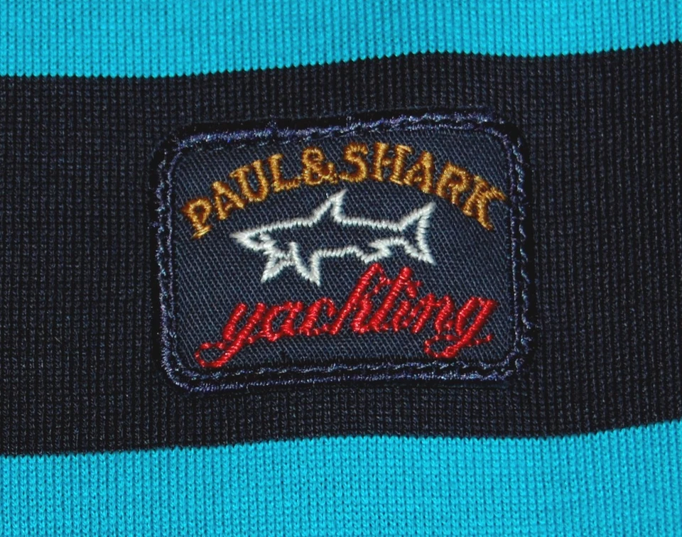 Paul & Shark Yachting Cotton Men's Italy Striped Polo Sweat Shirt Size M - Image 3 of 4
