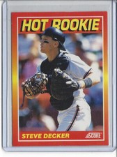 Steve Decker, 1991 Score Hot Rookie  Baseball Card #8 (B)