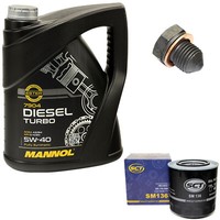 MotoröL ÖLfilter SM136 5W40 5 Liter ÖLablassschraube FüR Audi VW Transporter